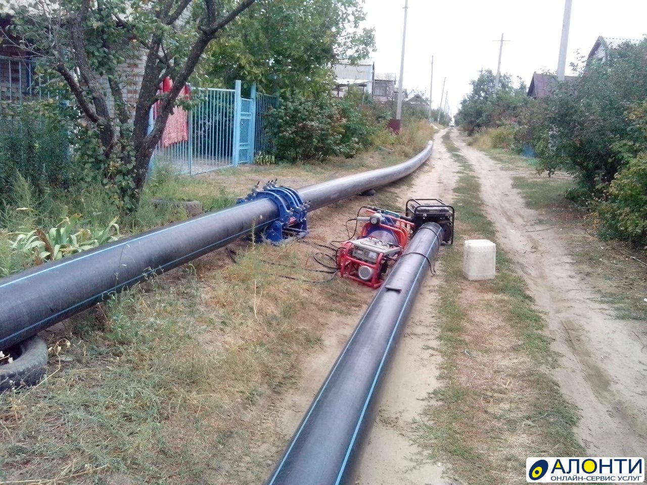 Водопровод в спб. Прокладка трубы надуванием.